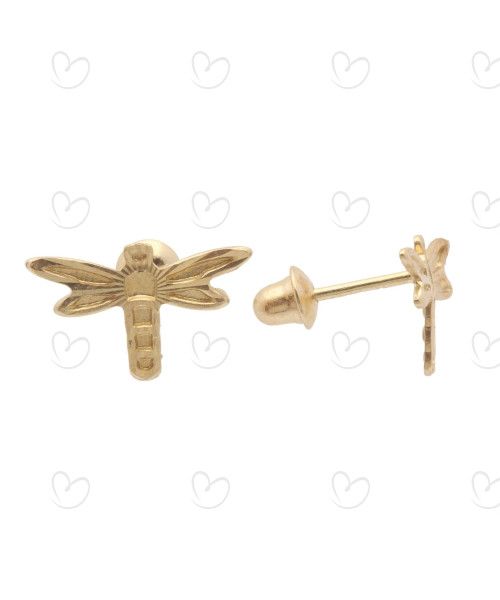 Brinco Baby de Libélula Ouro 18k