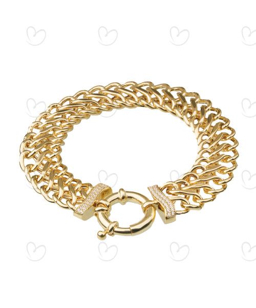 Pulseira Lacraia Grossa Ouro 18k
