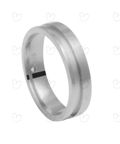 Aliança Comfort Fosca e Lisa 1 Pedra Ouro Branco 18k