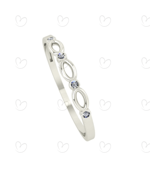Anel Fininho com Diamante Ouro Branco 18k