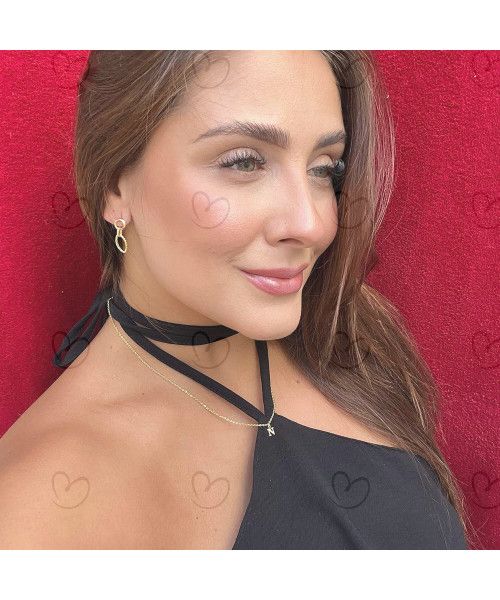 Pingente Letra N Pequena Ouro 18k
