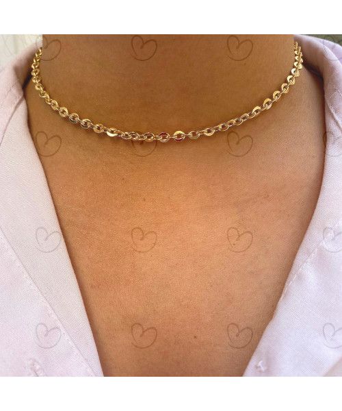 Choker Bailarina 35cm Ouro 18k