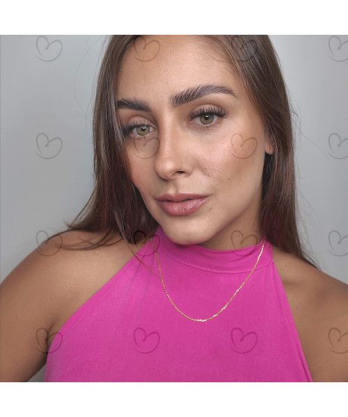 Corrente Malha Bailarina Fininha PP 45cm Ouro 18k