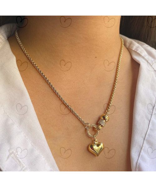 Gargantilha Milano com Pingentes 45cm Ouro 18k