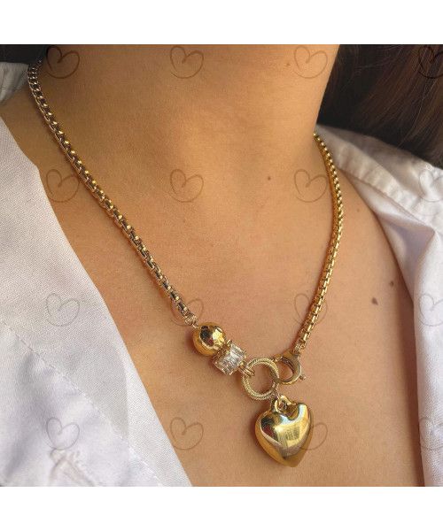 Gargantilha Milano com Mix de Pingentes Ouro 18k