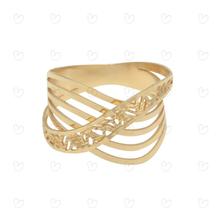 Anel Trançado Cinco Aros Ouro 18k