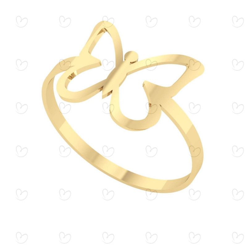 Anel Borboleta Delicada G Ouro 18k