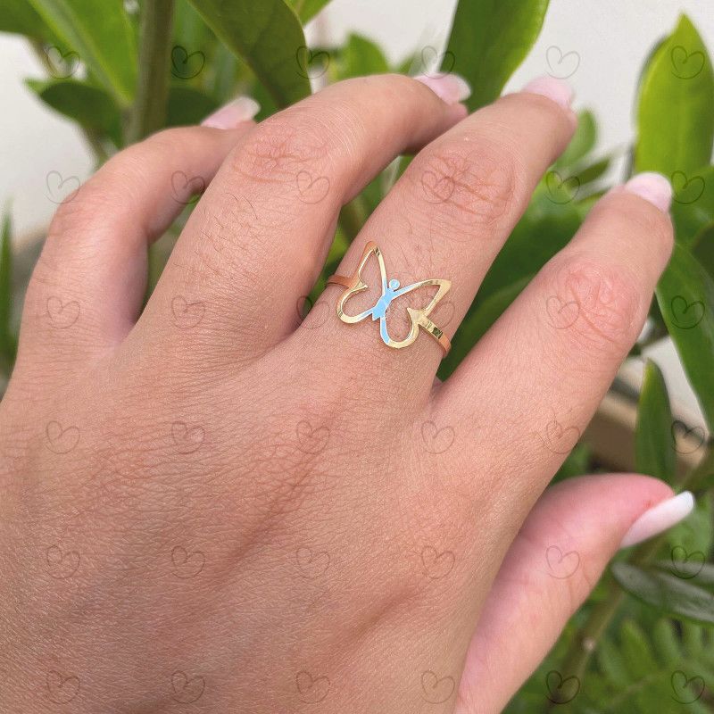 Anel Borboleta Delicada G Ouro 18k