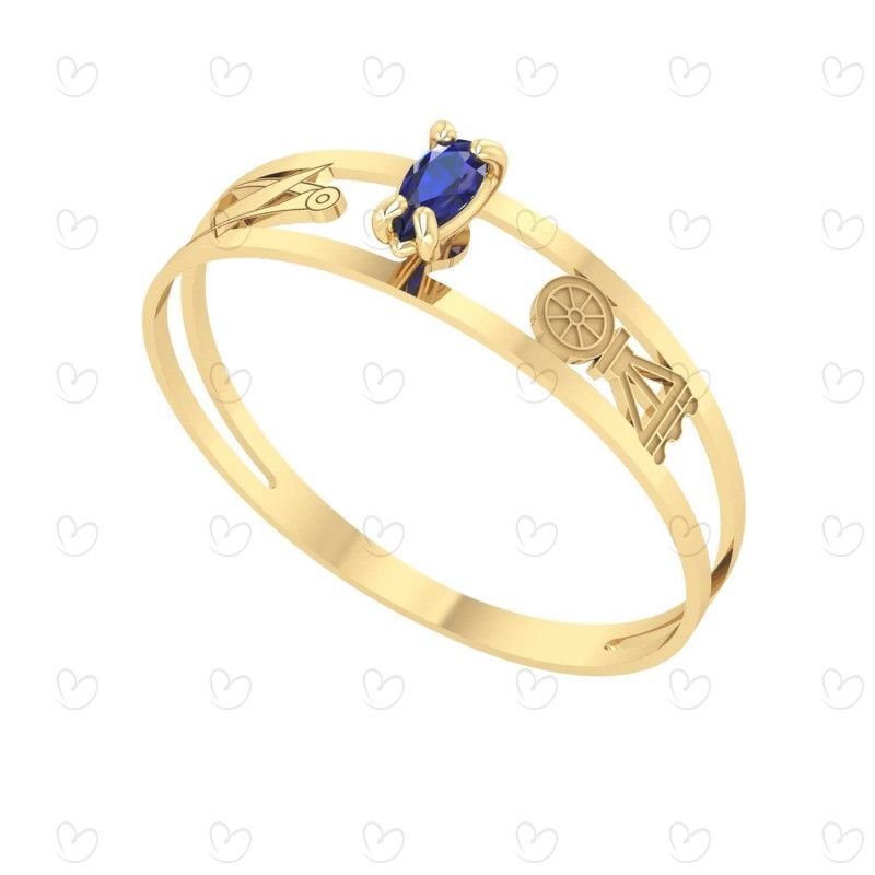 Anel Formatura Aro Duplo Gota Pequena Engenharia Civil Ouro 18k