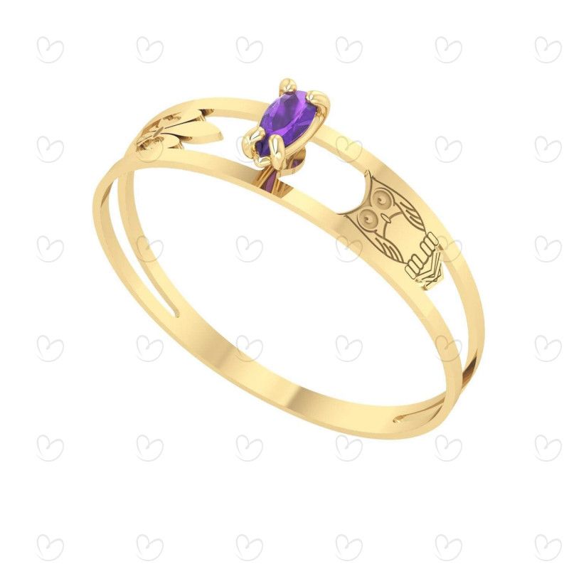 Anel Formatura Aro Duplo Gota Pequena Letras Ouro 18k