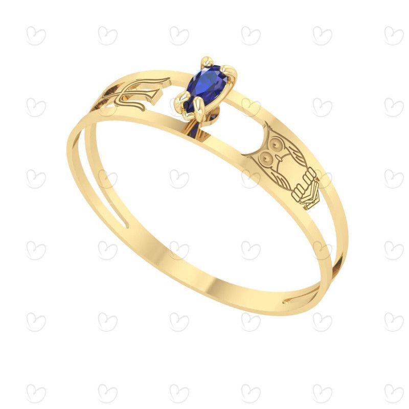 Anel Formatura Aro Duplo Gota Pequena Psicologia Ouro 18k