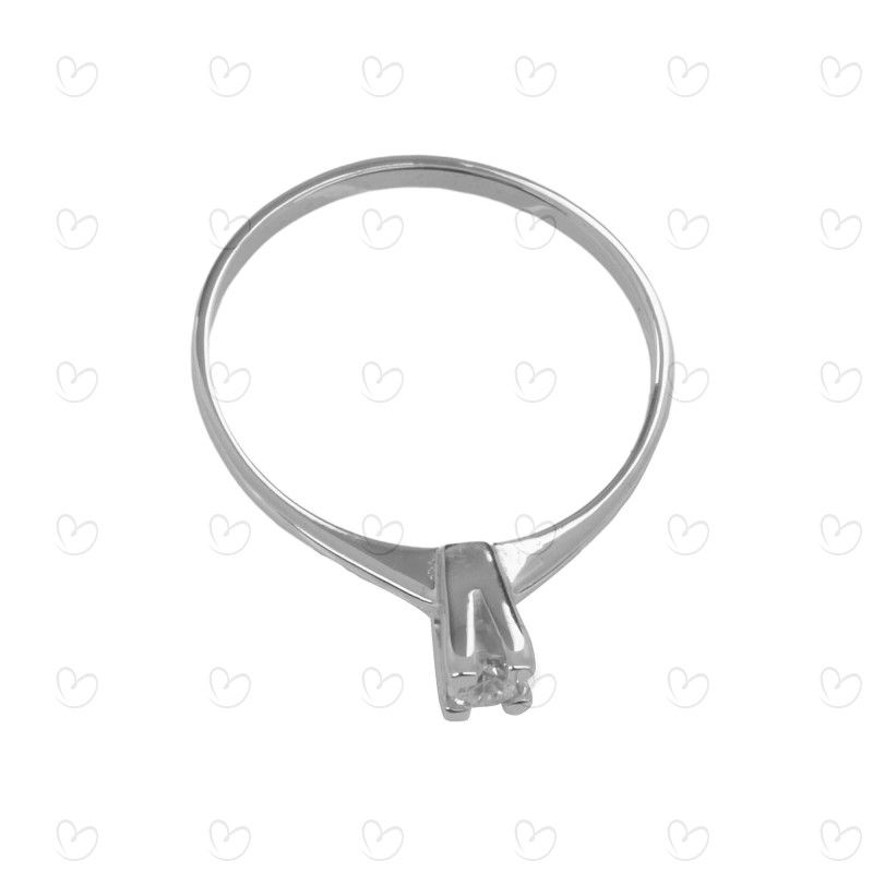 Anel Solitário Clássico com Diamante Natural 3.2mm Ouro Branco 18k