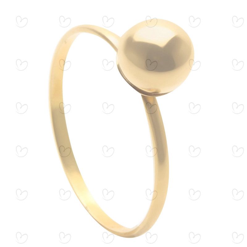 Anel Bola Lisa 7mm Ouro 18k
