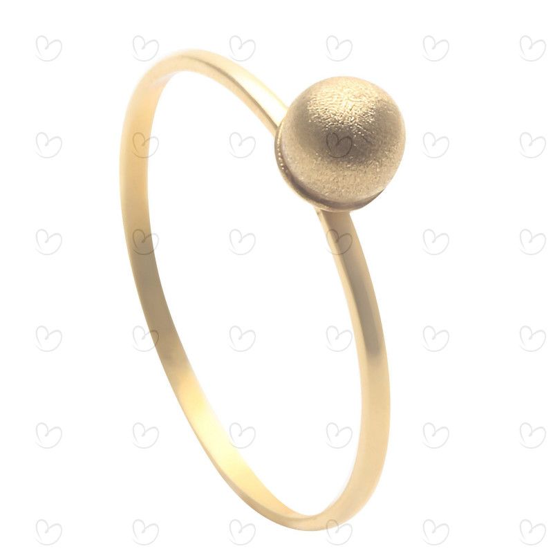 Anel Bola Fosca 5mm Ouro 18k