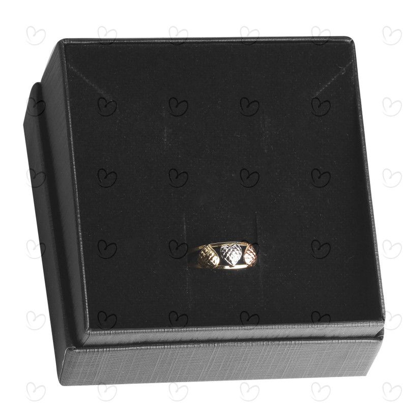 Anel Aro Duplo Tricolor Três Corações Diamantado Ouro 18k
