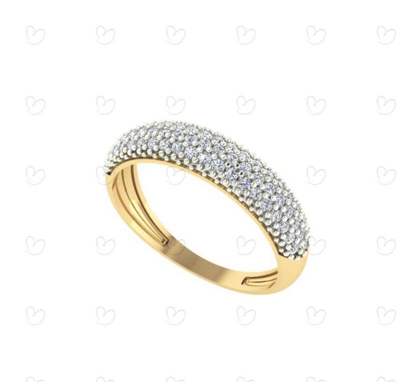Anel Cravejado com Zircônias Ouro 18k