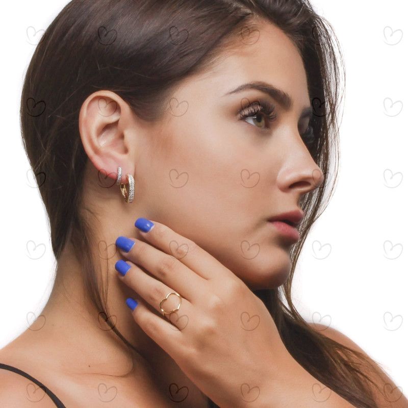 Anel Coração Fio Ouro 18k