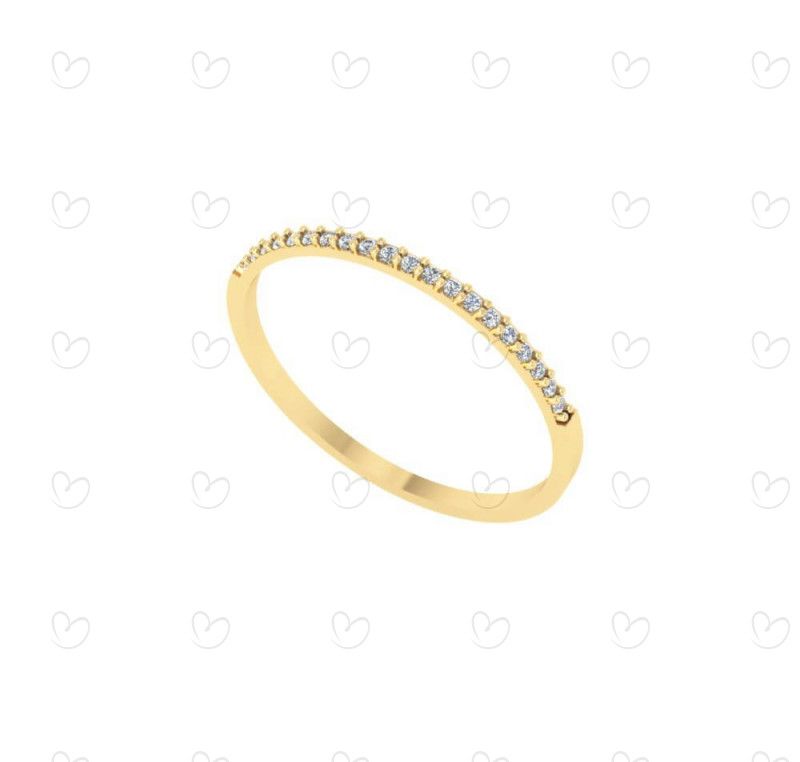 Anel Aparador Fininho com Diamantes Ouro 18k