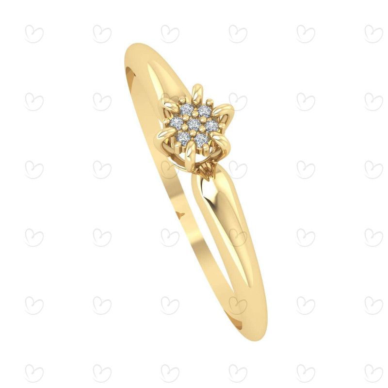 Anel Chuveiro Coroa com Diamante Ouro 18k
