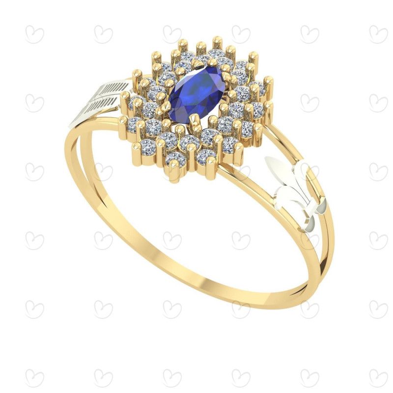 Anel Formatura Oval Grande 2 Fileira Pedagogia Ouro 18k