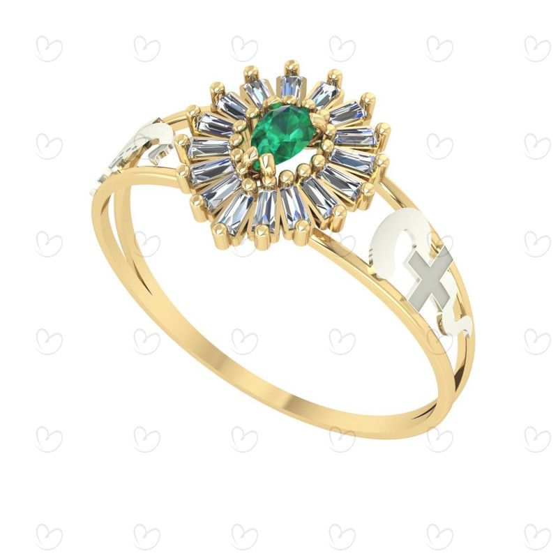 Anel Formatura Gota Pizza Enfermagem Ouro 18k