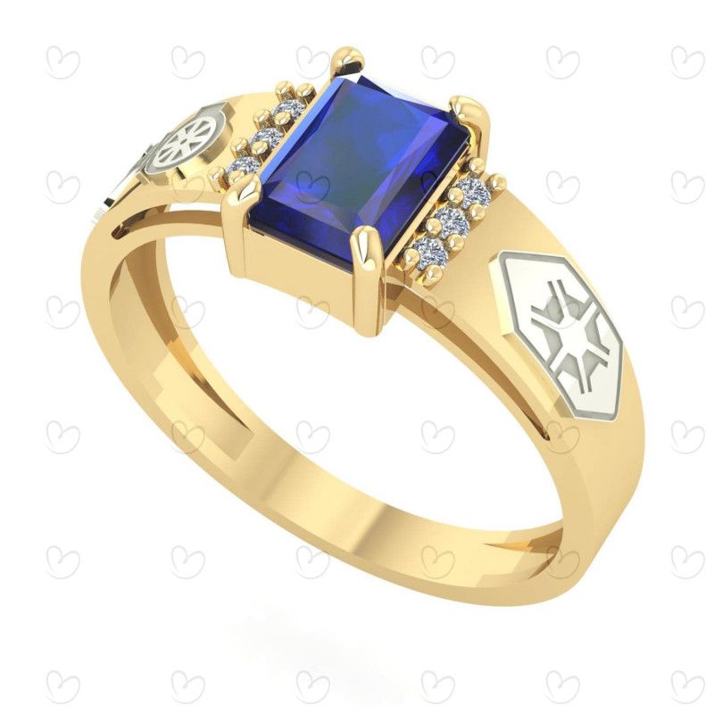 Anel Formatura Retangular Engenharia Agronômica Ouro 18k