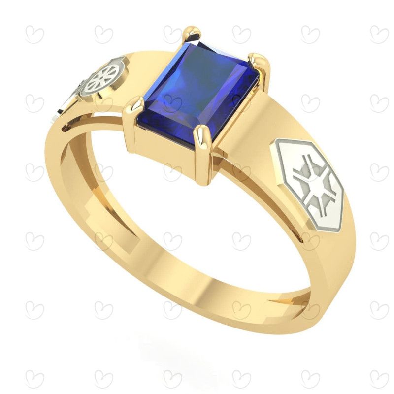 Anel Formatura Retangular 5x7mm Engenharia Agronômica Ouro 18k