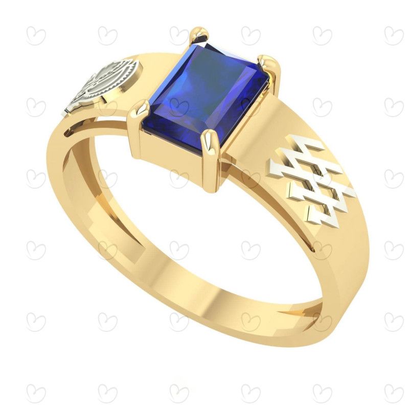 Anel Formatura Retangular 5x7mm Engenharia Elétrica Ouro 18k