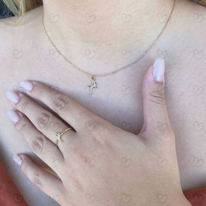 Pingente Fé com Zircônia Ouro 18k