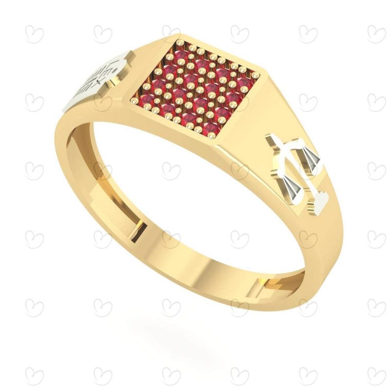 Anel Formatura Masculino Pavê Direito Ouro 18k