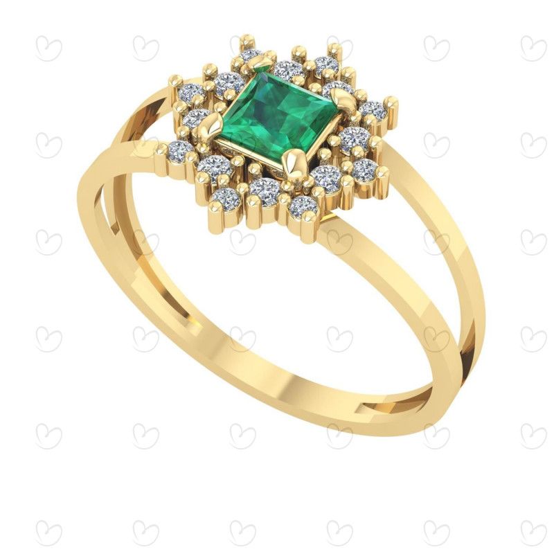 Anel Formatura Flor Quadrado Enfermagem Ouro 18k