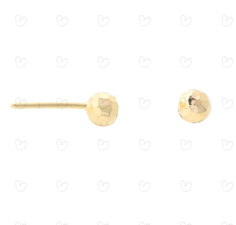 Brinco Bola 5mm Diamantada Ouro 18k