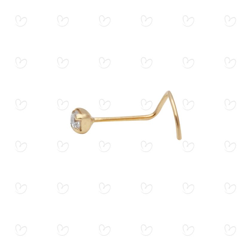 Piercing de Nariz Nostril Ponto de Luz Ouro 18k