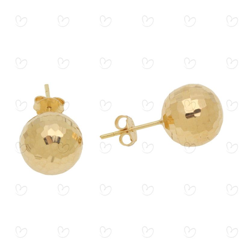 Brinco Bola Diamantada 12mm Ouro 18k