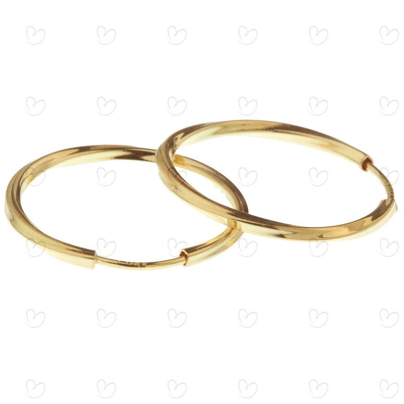 Brinco Argola Redonda Torcida 2,5cm Ouro 18k