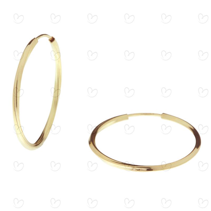 Brinco Argola Redonda Torcida 2cm Ouro 18k