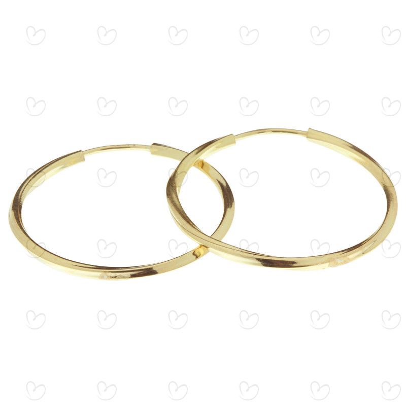 Brinco Argola Redonda Torcida 2cm Ouro 18k