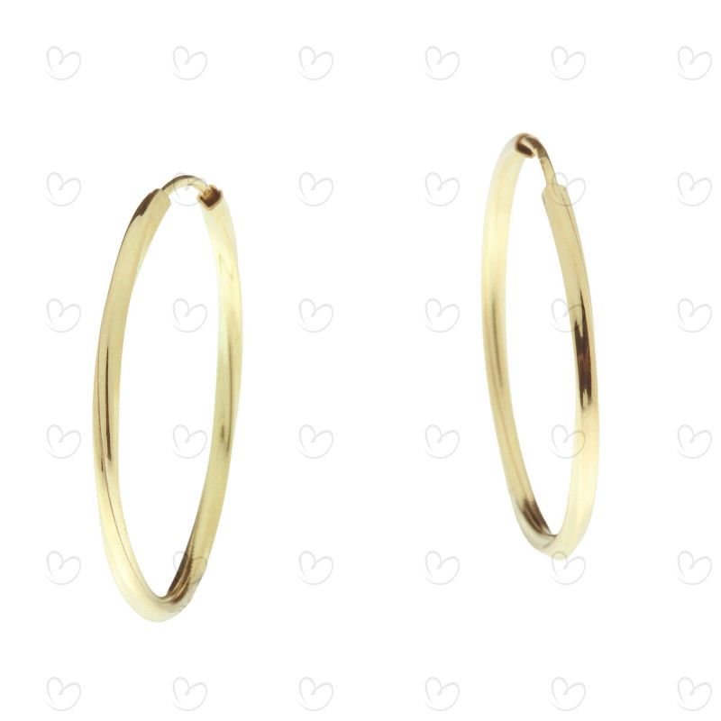Brinco Argola Redonda Torcida 2cm Ouro 18k