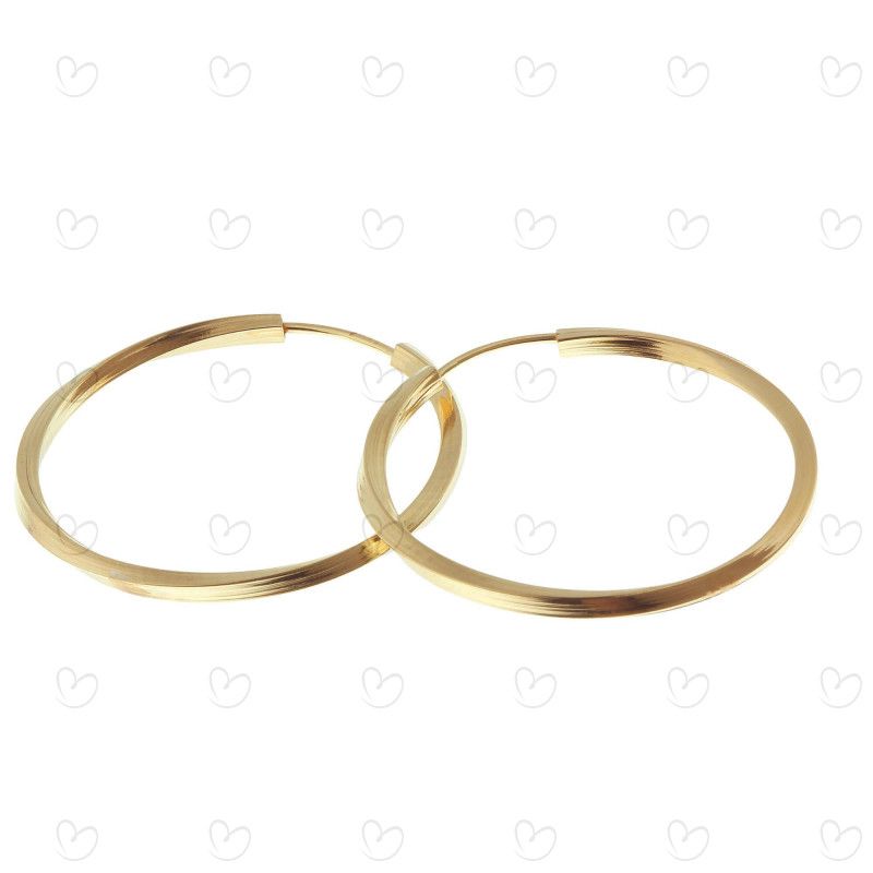 Brinco Argola Redonda Torcida 2,5cm Ouro 18k