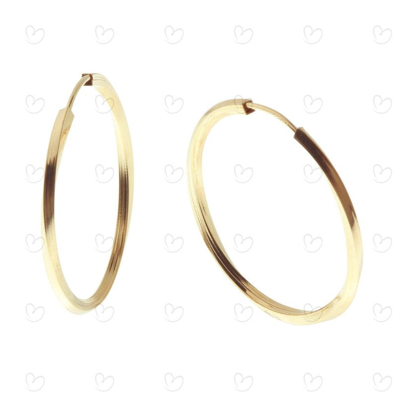 Brinco Argola Redonda Torcida 2,5cm Ouro 18k