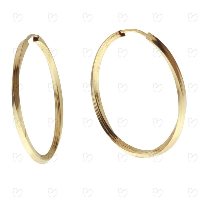 Brinco Argola Redonda Torcida 2,5cm Ouro 18k