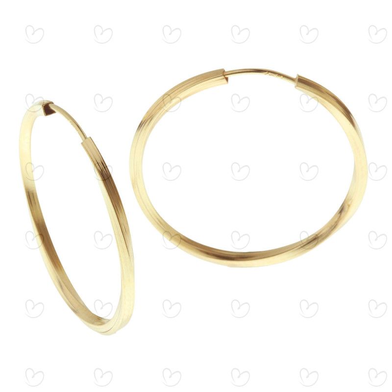 Brinco Argola Redonda Torcida 2,5cm Ouro 18k