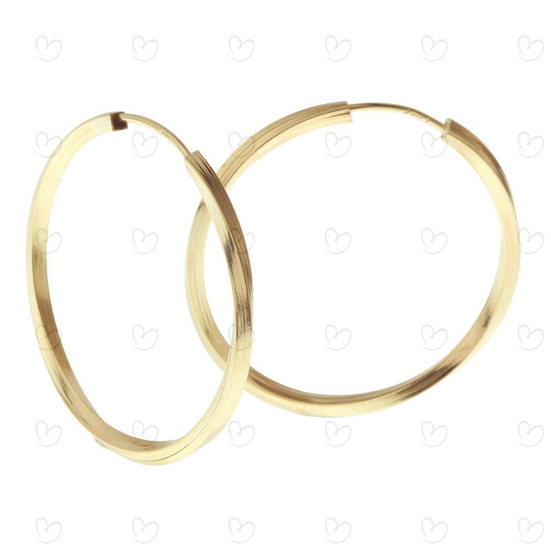 Brinco Argola Redonda Torcida 2,5cm Ouro 18k