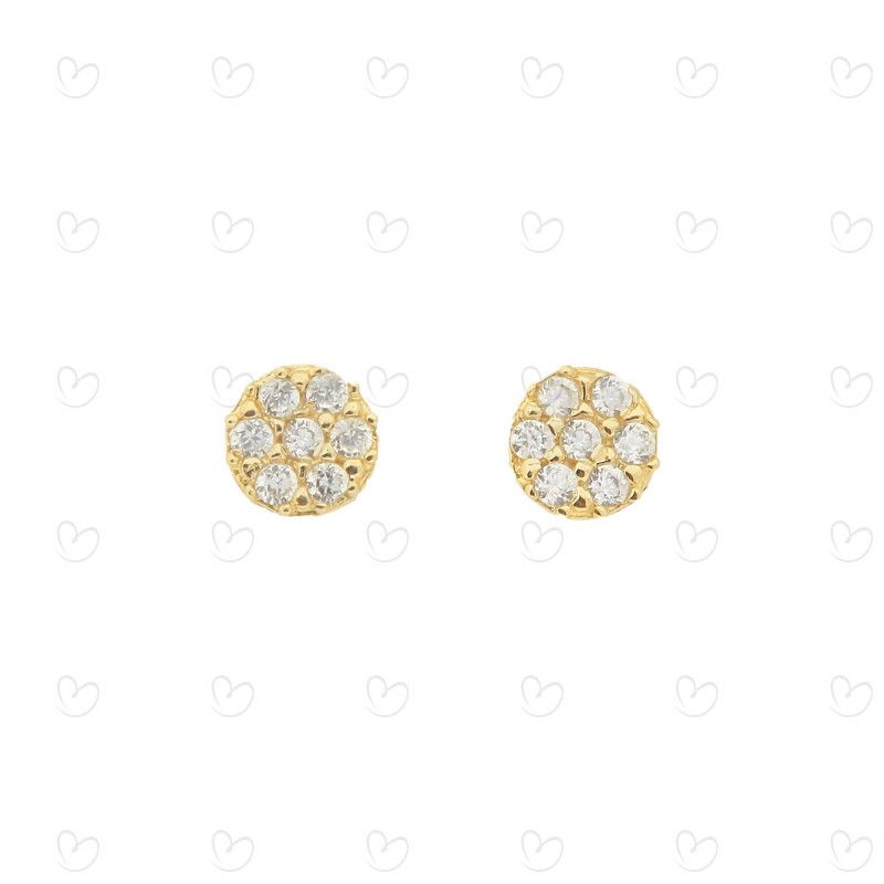 Brinco Baby Redondo Branco Ouro 18k