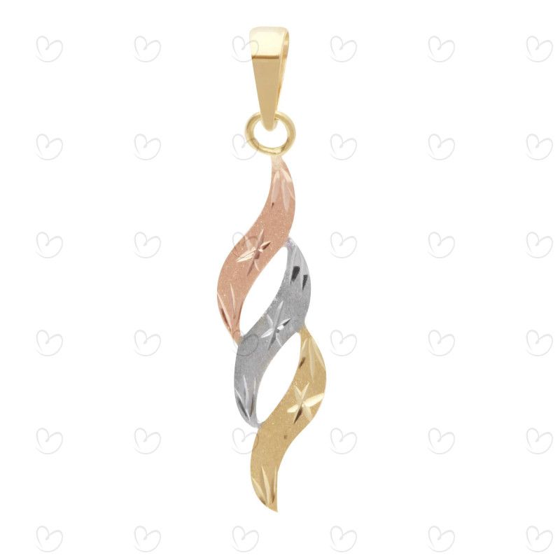Pingente Três S Tricolor Ouro 18k