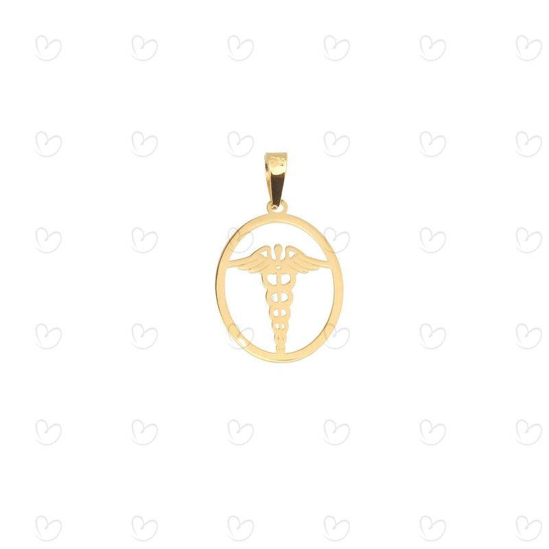 Pingente Medicina Vazado Ouro 18k