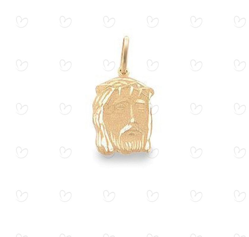 Pingente Face de Cristo 13mm x 9mm Ouro 18k