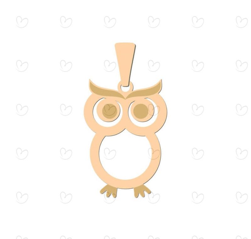 Pingente Coruja Lisa Ouro 18k