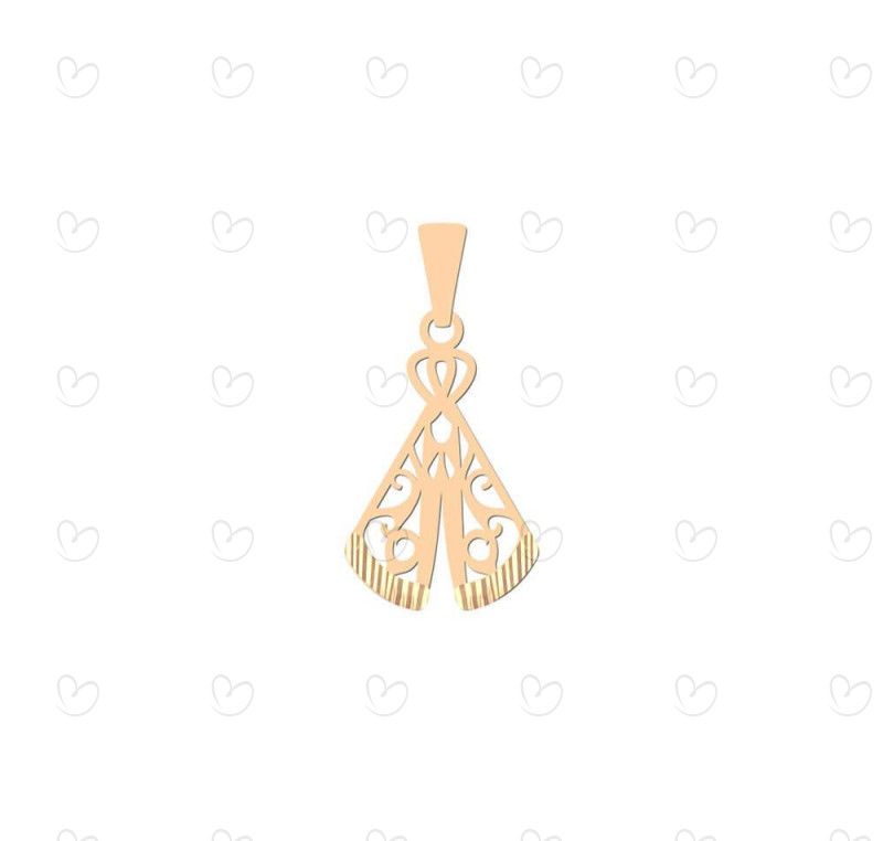 Pingente Nossa Senhora de Aparecida Vazada Ouro 18k