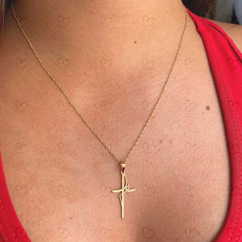 Pingente Fé Liso Ouro 18k